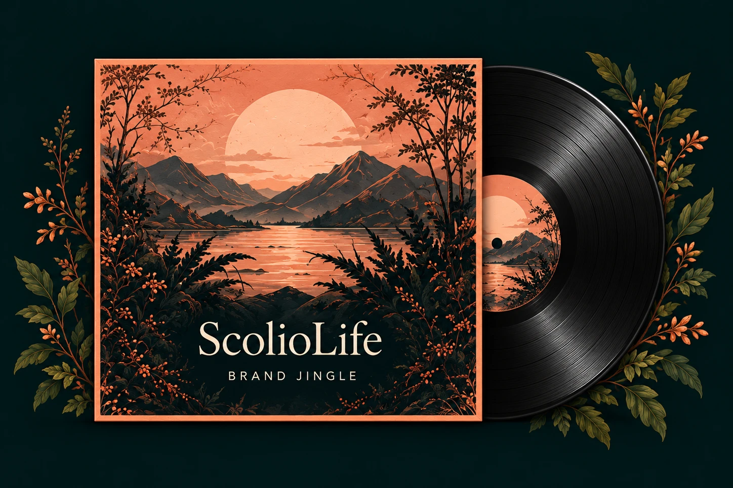 ScolioLife illustrated album sleeve and vinyl record